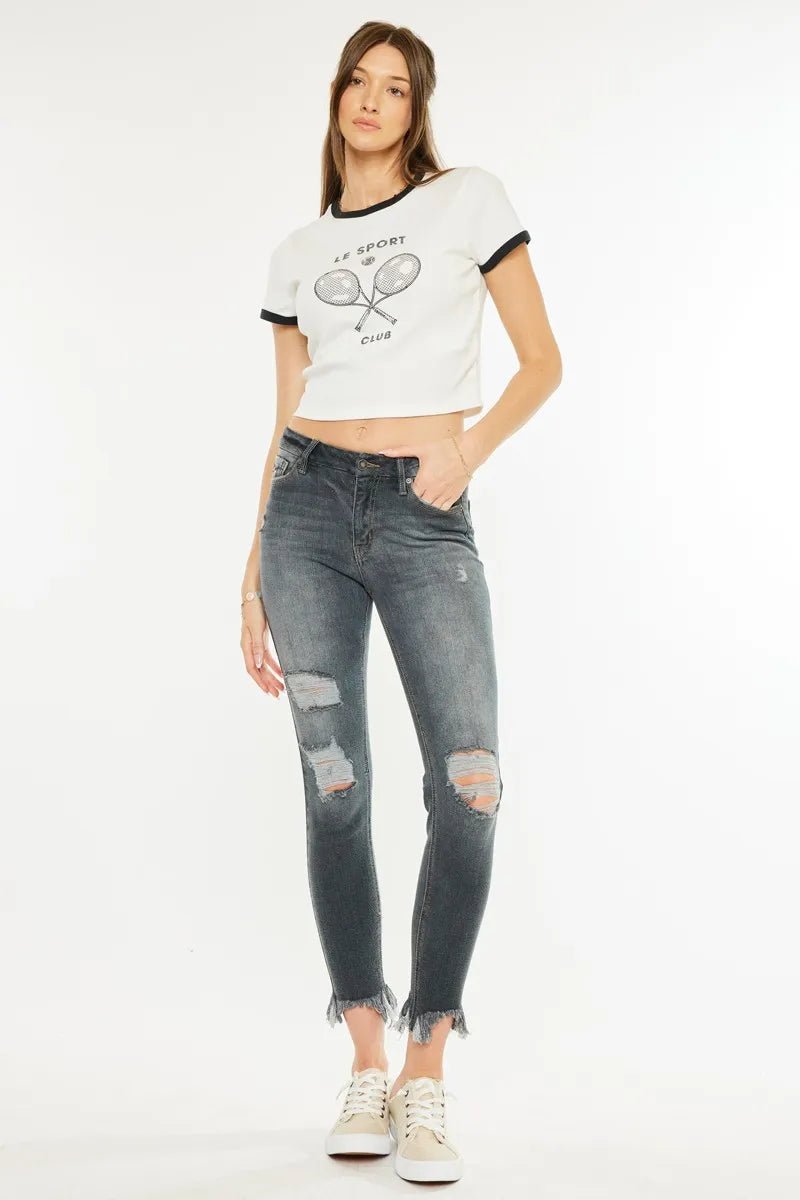 Kancan High Rise Distressed Ankle Skinny Jeans - Bela Fils BoutiqueBela Fils Boutique